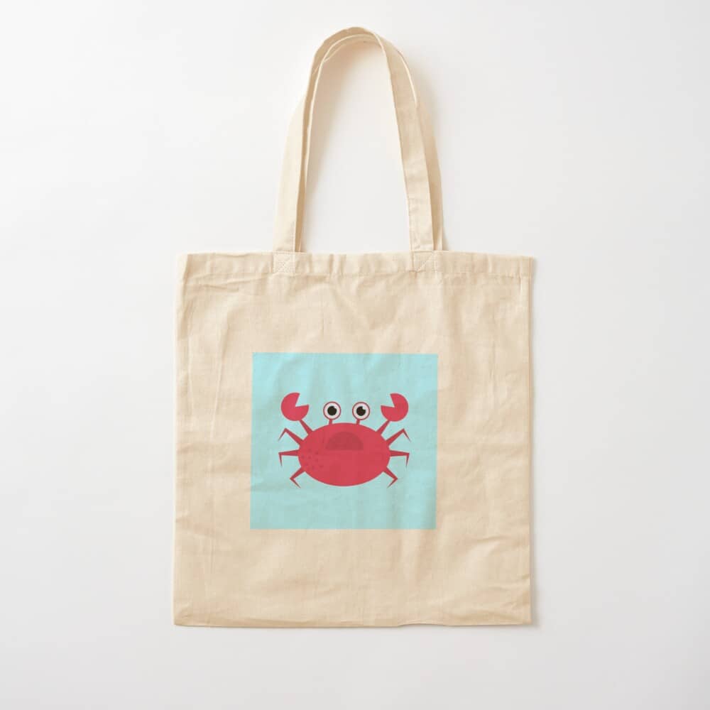 Tote bag with an illustrated crab